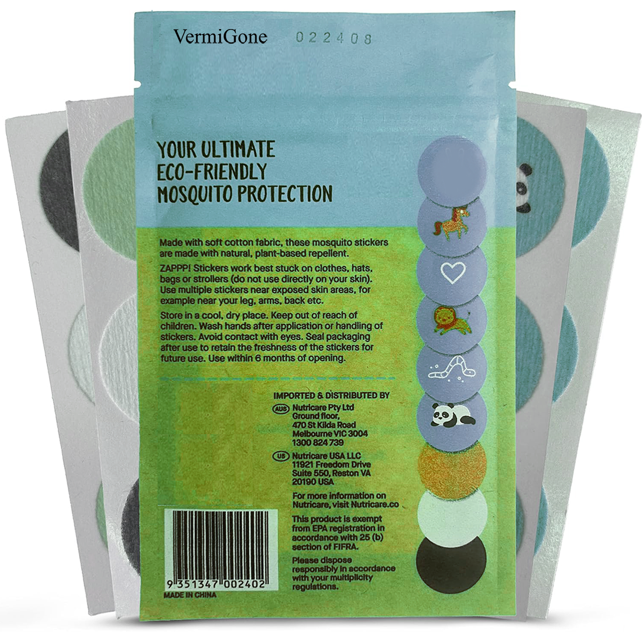 Vermigone Mosquito-repellent Stickers for kids